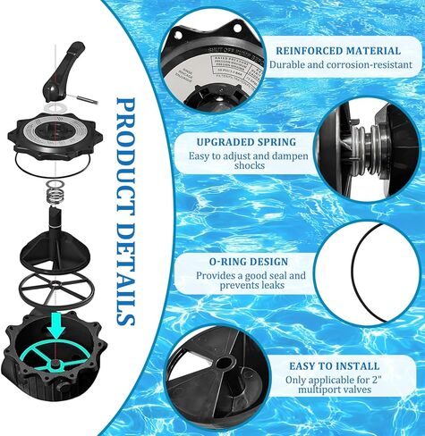 SPX0715BA3 غطاء المفتاح ومجموعة المقبض مع حلقة O، متوافقة مع صمامات ومرشحات Hayward متعددة المنافذ مقاس 2 بوصة، وصمام مرشح الرمل العلوي من سلسلة Pro SP0715، SP0716، S220T2، S270T in Kuwait