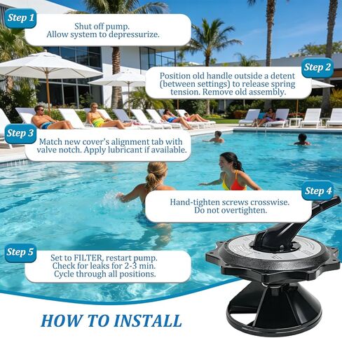 SPX0715BA3 غطاء المفتاح ومجموعة المقبض مع حلقة O، متوافقة مع صمامات ومرشحات Hayward متعددة المنافذ مقاس 2 بوصة، وصمام مرشح الرمل العلوي من سلسلة Pro SP0715، SP0716، S220T2، S270T in Kuwait