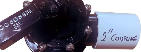 Fibropool Swimming Pool Inline Diverter Valve - 1 1/2 بوصة - 2 طريقة Posi-Seal وصمام استبدال غير تشحيم لحمامات السباحة والمنتجعات الصحية، صمام انزلاقي مغلق، ختم PTFE، جسم CPVC، سخانات، أنظمة الكلور والملح in Kuwait