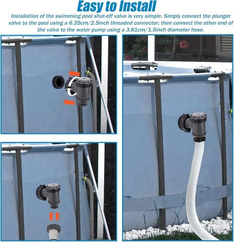 استبدال صمام غطاس حمام السباحة المتوافق مع Intex، قطع غيار صمام ABS الأسود المتوافقة مع مضخات فلتر 1500/2500/4000 GPH in Kuwait