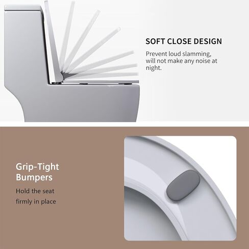 Heated Toilet Seat Elongated with Soft Close, Constant Temperature Warm Toilet Seat, 17.72 x 14.37 Inch, White PP Material, Quiet & Non-Slip with 4 Bumpers, Easy to Install Toilet Seat Warmer. in Saudi Arabia