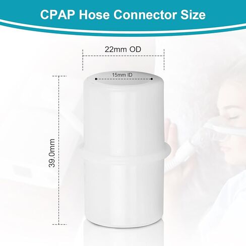 CPAP Hose Connector, 15mm ID x 22mm OD CPAP Hose Coupler for Connecting Standard 22mm Tubing, CPAP Hose Fittings (2 Pack) in Saudi Arabia