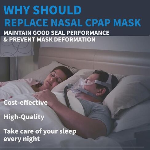 قناع CPAP، مجموعة بديلة لقناع CPAP من السيليكون لكامل الوجه، قناع CPAP للأنف من سلسلة الراحة، طقم تجميع كامل الغطاء مع غطاء الرأس، الكوع والوسادة، مقاس M in Kuwait