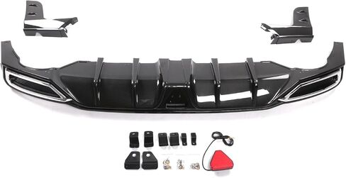 FREEMOTOR802 Rear Diffuser W/Side Aprons & LED Brake Light, Fits 2022-2024 Honda Civic Sport LX EX-L Hatchback, Matte Black PP 3PCS Rear Bumper Molding Lower Lip Splitter Spoiler Canards Guard in Saudi Arabia