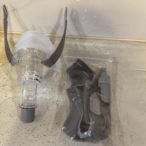 قناع CPAP، مجموعة بديلة لقناع CPAP من السيليكون لكامل الوجه، قناع CPAP للأنف من سلسلة الراحة، طقم تجميع كامل الغطاء مع غطاء الرأس، الكوع والوسادة، مقاس M in Kuwait