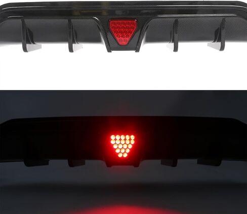 FREEMOTOR802 Rear Diffuser W/Side Aprons & LED Brake Light, Fits 2022-2024 Honda Civic Sport LX EX-L Hatchback, Matte Black PP 3PCS Rear Bumper Molding Lower Lip Splitter Spoiler Canards Guard in Saudi Arabia