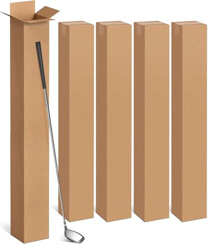 Magicheap 5 عبوات من صناديق شحن نادي الجولف، صندوق نادي الجولف من الورق المقوى المموج بطول 48x4x4 بوصة للشحن وتغليف البريد المتحرك in Kuwait