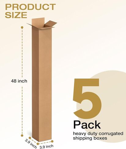 Magicheap 5 عبوات من صناديق شحن نادي الجولف، صندوق نادي الجولف من الورق المقوى المموج بطول 48x4x4 بوصة للشحن وتغليف البريد المتحرك in Kuwait