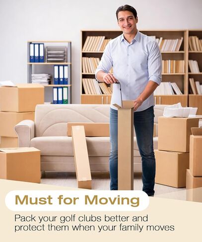 Magicheap 5 عبوات من صناديق شحن نادي الجولف، صندوق نادي الجولف من الورق المقوى المموج بطول 48x4x4 بوصة للشحن وتغليف البريد المتحرك in Kuwait