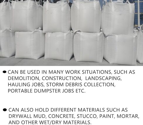 أكياس FIBC السائبة، كيس صناعي، 35 × 35 × 43 بوصة، سعة 2200 رطل، 10 عبوات، سطح واق من المطر وقاع مسطح، - 35 قدم مكعب أكياس البناء الصناعية الثقيلة للرمال والزراعة والتخلص من النفايات in Kuwait