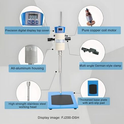 High-Shear Homogenizer Mixer 300-23000r/min, Digital Display Emulsifier for Lab Use, Ideal for Cosmetics, Food, and Paints - JRJ300~SH in Saudi Arabia