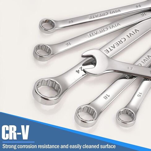 مجموعة مفاتيح ربط مكونة من 12 قطعة، مجموعة مفاتيح ربط مترية 8 مم - 24 مم، مجموعات مفاتيح مجمعة مع حقيبة تخزين قماش أكسفورد للمنزل، المرآب، إصلاح السيارات والاستخدام في حالات الطوارئ - صنع في الهند in Kuwait