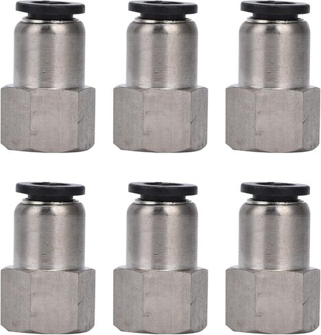 Female Straight Pneumatic Connector, Brass Quick Fitting Air Line Connector, Plated, Multiple Sizes - Durable Brass Material, Anti - Leak Thread Seal, Ideal for Automation (10-01) in Kuwait