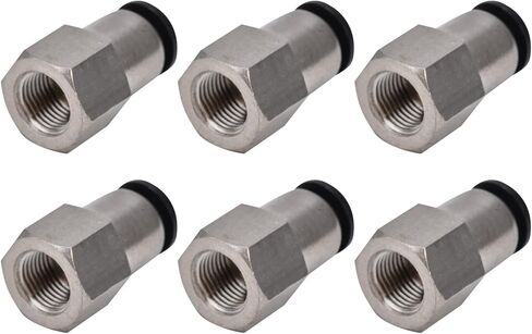 Female Straight Pneumatic Connector, Brass Quick Fitting Air Line Connector, Plated, Multiple Sizes - Durable Brass Material, Anti - Leak Thread Seal, Ideal for Automation (10-01) in Kuwait