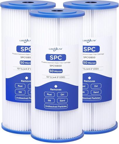 استبدال خرطوشة فلتر مياه بئر الرواسب المطوية 20 ميكرون 20 ميكرون من FXHSC لـ ECP20-BB، S1-BB، W20CLHD، SPC-45-1020، AO-WH-PREL-RP، WHKF-WHPLBB، WFHDC3001 (عبوة من 3) in Kuwait