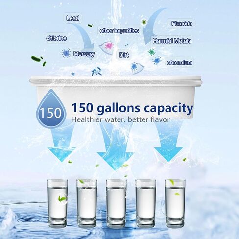 فلتر بديل لـ Nakii® NFP-100، 3 عبوات - يقلل من حمض بيرفلورو الأوكتانويك/PFOS، الكلور، يدوم 3 أشهر أو 150 جالون، تنقية مياه ممتازة، متوافق مع أباريق Nakii® in Kuwait