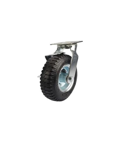 1 Pack Heavy Duty 8 Inch Inflatable Rubber Casters with Brakes Hotel Service Garage Entrance Trolley Luggage Trolley Wheels in Saudi Arabia