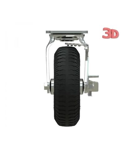 1 Pack Heavy Duty 8 Inch Inflatable Rubber Casters with Brakes Hotel Service Garage Entrance Trolley Luggage Trolley Wheels in Saudi Arabia