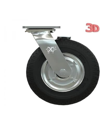 1 Pack Heavy Duty 8 Inch Inflatable Rubber Casters with Brakes Hotel Service Garage Entrance Trolley Luggage Trolley Wheels in Saudi Arabia