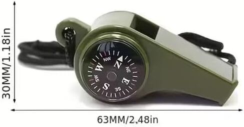 1pc 3-in-1 Whistle with Compass Thermometer for Camping Hiking Outdoor Tools, Referee Cheerleading Whistle in Saudi Arabia