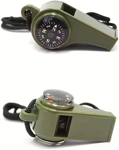 1pc 3-in-1 Whistle with Compass Thermometer for Camping Hiking Outdoor Tools, Referee Cheerleading Whistle in Saudi Arabia