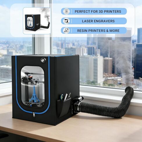 Baquler Fan Fume Extraction Kit for 3D Printer Enclosure 4000 RPM High-Efficiency Ventilation Low Noise Fan with Exhaust Pipe Flange Mesh Cover for Air Circulation Odors Smoke Harmful Particle Dust in Saudi Arabia