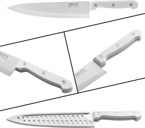 8 inch Chef Knife, Stainless Steel Kitchen Knife with Protective Knife Sheath, Ultra Sharp Slicing Knife with Ergonomic Handle, German Stainless Steel, Dishwasher Safe (White Color) in Saudi Arabia