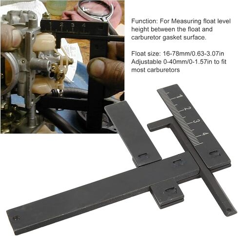 Carb Float Level Gauge Metric Display 0‑40mm Steel Construction, Fits Fit for, Measure Float Level Height, Suitable for Motorcycle Enthusiasts in Saudi Arabia