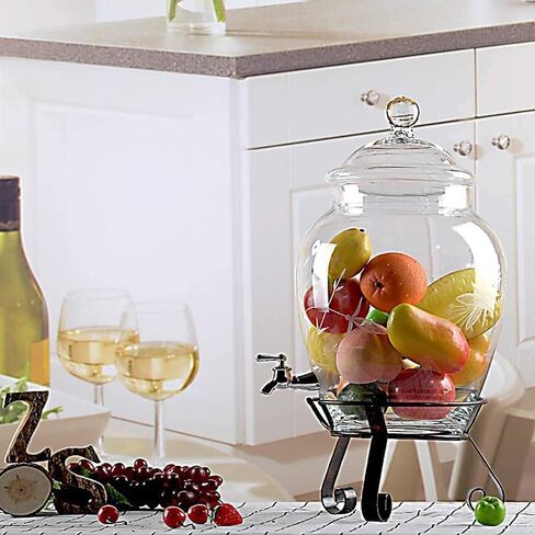 TIST Beer Drinks Dispenser Beer Dispenser, Beer Bucket 6L/10L Beverage Dispenser | with Easy Flow Nozzle | Metal Bracket | Glass Cover Transparent Glass Home Bar Cask Ale Dispenser(10l) in Saudi Arabia