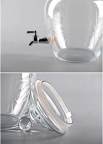 TIST Beer Drinks Dispenser Beer Dispenser, Beer Bucket 6L/10L Beverage Dispenser | with Easy Flow Nozzle | Metal Bracket | Glass Cover Transparent Glass Home Bar Cask Ale Dispenser(10l) in Saudi Arabia