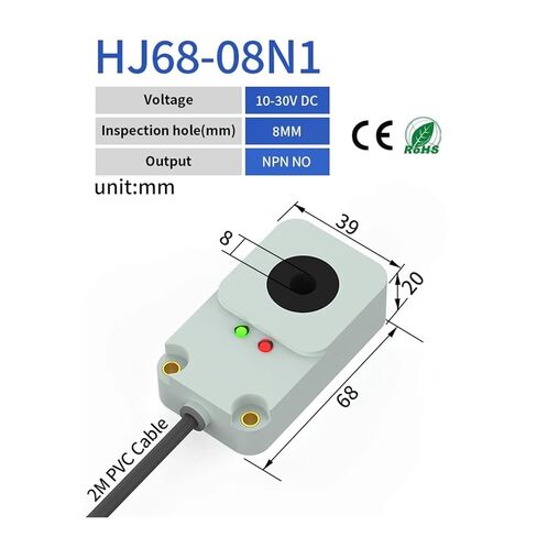 Ring Inductive Proximity Sensor Switch, 10-30V DC NPN PNP 3/30mm Screw Steel Ball Metal Drop Detection, 1pc(8MM NPN NO) in Saudi Arabia