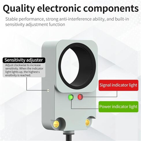 Ring Inductive Proximity Sensor Switch, 10-30V DC NPN PNP 3/30mm Screw Steel Ball Metal Drop Detection, 1pc(8MM NPN NO) in Saudi Arabia