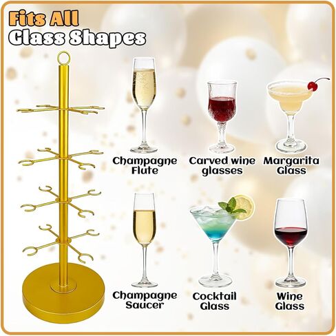 2 قطعة حامل شجرة الكوكتيل معدني 4 طبقات 16 حامل حامل فلوت الشمبانيا حامل شجرة الكوكتيل الذهبي للمشروبات حامل شجرة مارتيني لحفلات الزفاف والحفلات والمناسبات واحتفالات أعياد الميلاد والحانات in Kuwait
