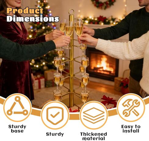 2 قطعة حامل شجرة الكوكتيل معدني 4 طبقات 16 حامل حامل فلوت الشمبانيا حامل شجرة الكوكتيل الذهبي للمشروبات حامل شجرة مارتيني لحفلات الزفاف والحفلات والمناسبات واحتفالات أعياد الميلاد والحانات in Kuwait