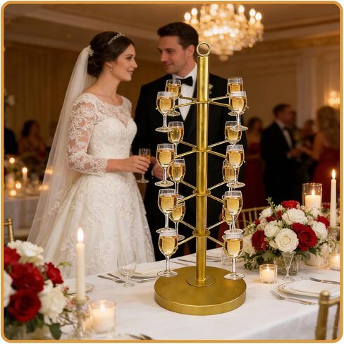 2 قطعة حامل شجرة الكوكتيل معدني 4 طبقات 16 حامل حامل فلوت الشمبانيا حامل شجرة الكوكتيل الذهبي للمشروبات حامل شجرة مارتيني لحفلات الزفاف والحفلات والمناسبات واحتفالات أعياد الميلاد والحانات in Kuwait