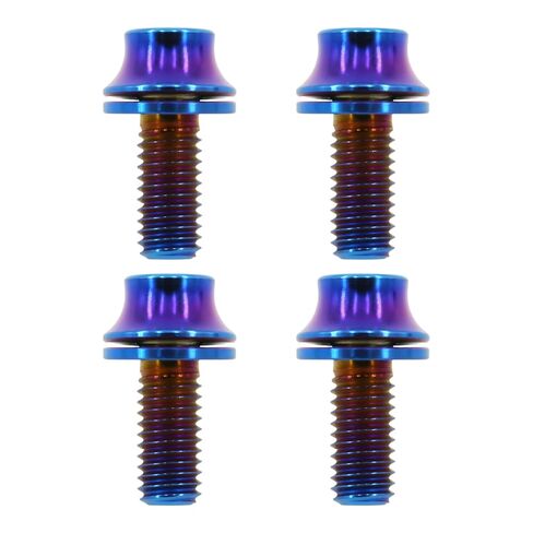 4PCS Titanium Bolts M5x12mm Lightweight Design | Ideal for Humid/Salty Environments Fasteners for Bicycle Water Bottle Cage Bolts (Burnt Blue) in Saudi Arabia