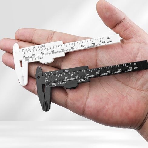 2 Pack Vernier Calipers, Plastic Double Scale Sliding Gauge, Essential Measuring Tool, for DIY, Crafts, Permanent Makeup, Tattoo Eyebrow Line, Lip Ruler, 80+150MM White in Saudi Arabia