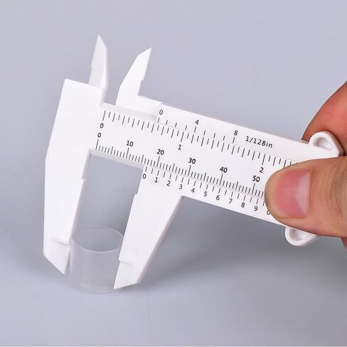 2 Pack Vernier Calipers, Plastic Double Scale Sliding Gauge, Essential Measuring Tool, for DIY, Crafts, Permanent Makeup, Tattoo Eyebrow Line, Lip Ruler, 80+150MM White in Saudi Arabia