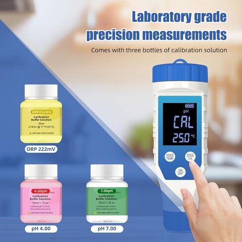 جهاز اختبار مياه الهيدروجين، مقياس ORP الرقمي لمياه الشرب، جهاز اختبار pH TDS 7 في 1، جهاز قياس pH H2 ORP لزجاجة/آلة ماء الهيدروجين، الزراعة المائية، أحواض السمك، حمام السباحة، تربية الأحياء المائية. in Kuwait