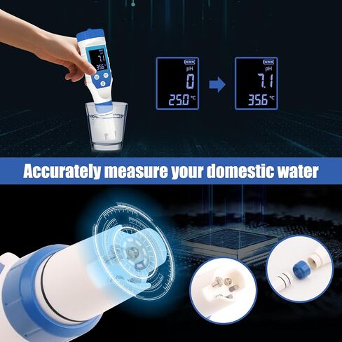 جهاز اختبار مياه الهيدروجين، مقياس ORP الرقمي لمياه الشرب، جهاز اختبار pH TDS 7 في 1، جهاز قياس pH H2 ORP لزجاجة/آلة ماء الهيدروجين، الزراعة المائية، أحواض السمك، حمام السباحة، تربية الأحياء المائية. in Kuwait
