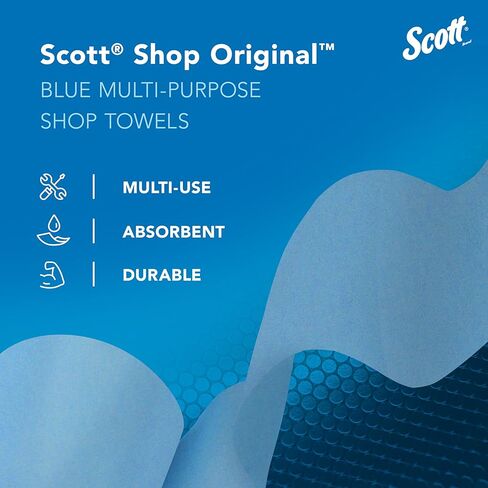 مناشف Scott® Shop Original™ (58145)، مناشف Blue Shop، عبوة واحدة مكونة من 3 لفات كبيرة، منشفة كبيرة مقاس 11 بوصة × 9.4 بوصة، (60 ورقة/لفة، إجمالي 180 ورقة) in Kuwait