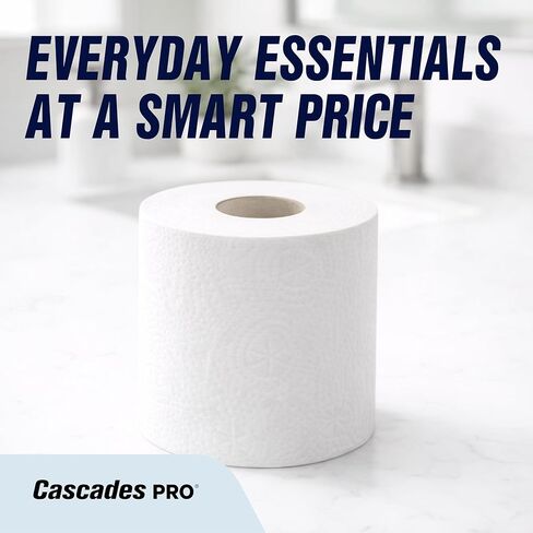 Cascades PRO Select Bath Tissue – Soft, Durable 2-Ply Toilet Paper Rolls – Fits Universal Dispensers – Individually Wrapped, Septic Safe, Recycled Fiber – 420 Sheets/Roll, 48 Rolls/Pack – B031 – White in Kuwait