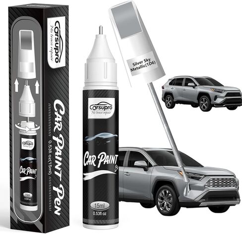 أبيض فائق/غطاء ثلجي (040) لقلم طلاء Toyota Touch Up، مزيل خدوش السيارة 2 في 1 مع طرف قلم وفرشاة، تطابق دقيق للألوان لإصلاح خدوش طلاء السيارة، إصلاح الرقائق بسرعة وسهولة in Kuwait