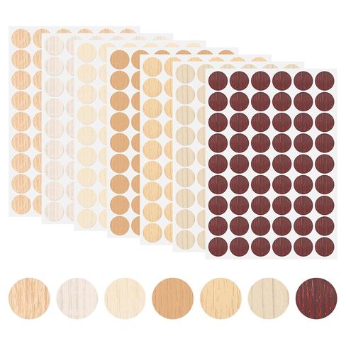 HARFINGTON 7 Sheets Screw Hole Covers Stickers 21mm 54 in 1 Self Adhesive Screw Covers Caps Waterproof Dustproof Stickers PVC for Wall Cabinets Desk Screws Furniture Repairing, 7 Colors in Saudi Arabia