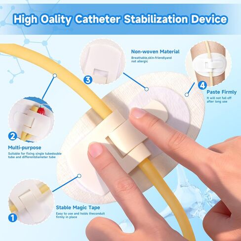 12 Pcs Foley Catheter Stabilization Device, Urinary Leg Bag Catheter Tube Holder Catheter Supplies for PEG/G/Feeding Tube Holder Accessories, Adhesive Catheter Urinary Leg Bags Holder in Saudi Arabia