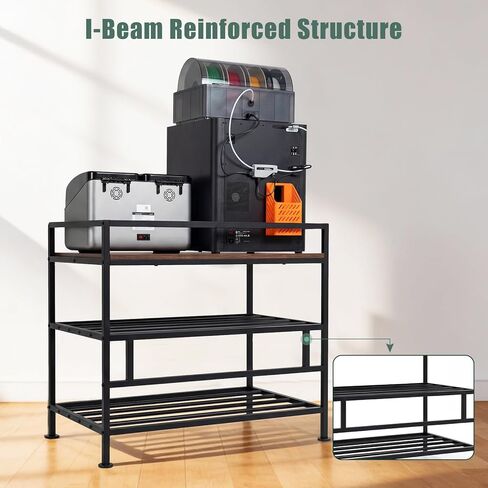 3D Printer Stand with Filament Storage I-Beam Reinforced Heavy Duty 3D Printer Table Large Capacity 3D Printer Desk with Anti-Vibration Feet Sturdy Filament Storage Rack for Home Office Workshop Brown in Kuwait