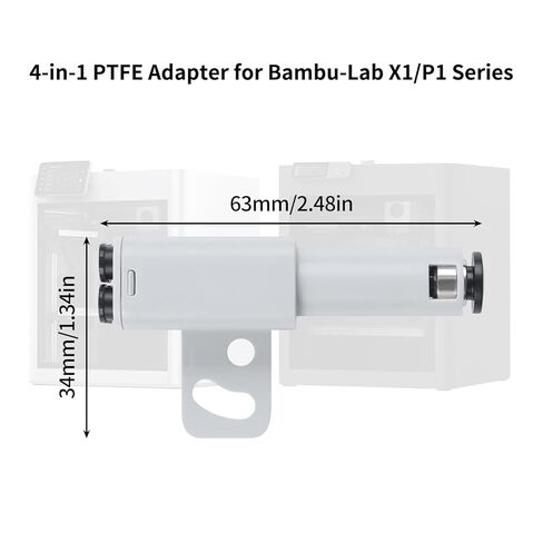 Immdinogo 4-in-1 PTFE Adapter for BambuLab P1P/P1S/P2S/X1/X1C/X1E AMS: Filament Tube Expansion Port Replacement - Ensured Stable Multi-Color Material Printing 3D Printer Accessories in Saudi Arabia