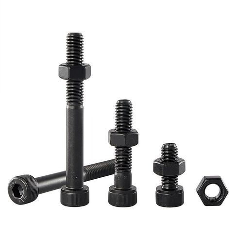 M8-1.25x65 Socket Head Cap Screw and Nut Kit 8set, Grade 12.9 Alloy Steel, Black Oxide Finish, Partially Thread, High Tensile Strength for Automotive, Machinery & Heavy Duty Use in Saudi Arabia