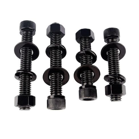 3/8-16 × 2 براغي غطاء رأس المقبس ألين سداسية مع صواميل سداسية وغسالات مسطحة وقفل، 304 خيط آلة من الفولاذ المقاوم للصدأ، 6 مجموعات باللون الأسود in Saudi Arabia