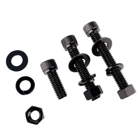 3/8-16 × 2 براغي غطاء رأس المقبس ألين سداسية مع صواميل سداسية وغسالات مسطحة وقفل، 304 خيط آلة من الفولاذ المقاوم للصدأ، 6 مجموعات باللون الأسود in Saudi Arabia